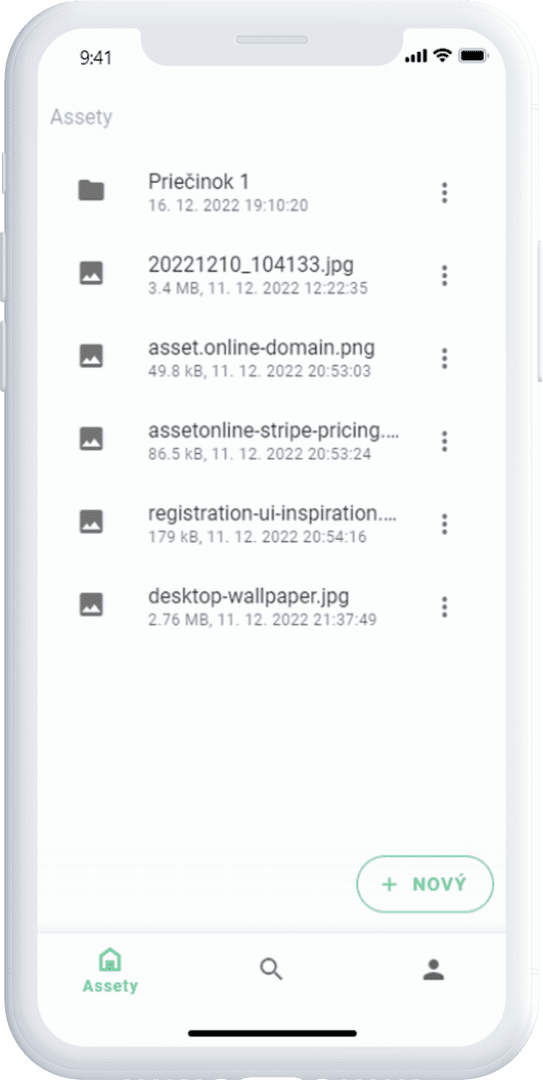 Ukážka rozhrania pre mobilné zariadenia